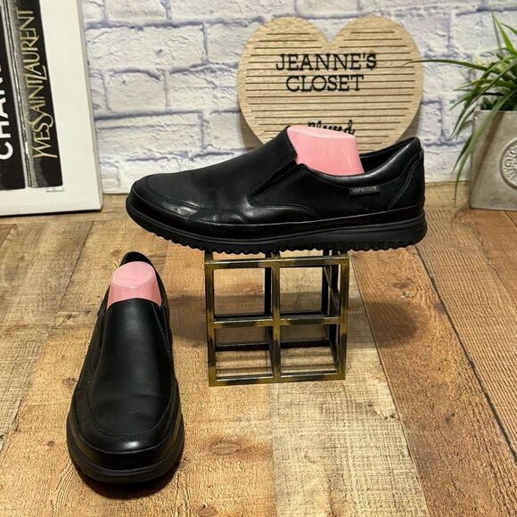 Mephisto Mens Twain Leather Slip-on Shoes - black - Picture 3 of 9